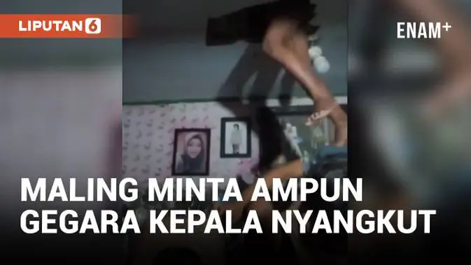 VIDEO: Kepala Nyangkut di Plafon, Maling di Cirebon Menjerit Minta Tolong